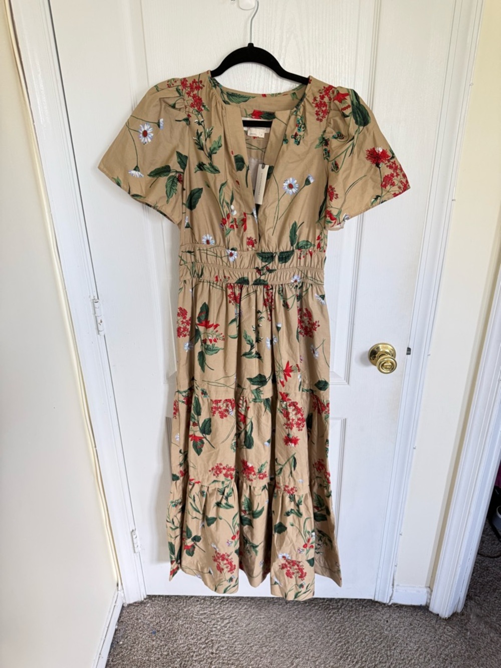 Anthropologie NEW Somerset Maxi Dress in Khaki Floral - Picture 2 of 7